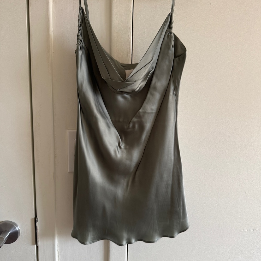Wilfred Aritzia Sage Green Satin Cami Medium